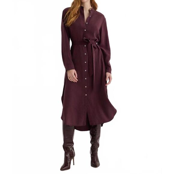 NEW BELLA DAHL flowy hem dress in pinot noir
